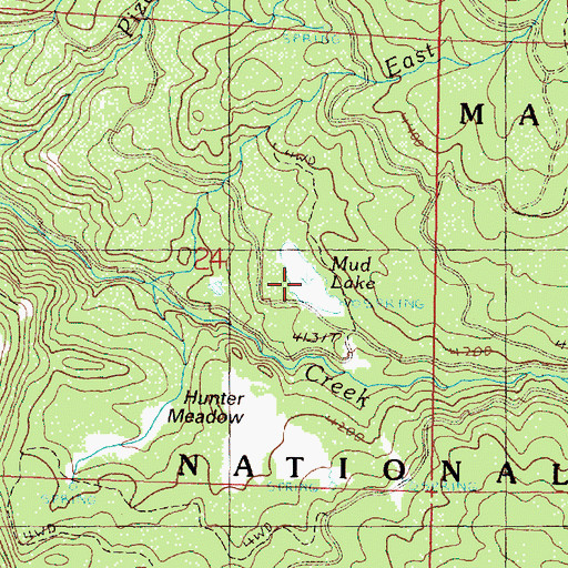 Topographic Map of Mud Lake, OR