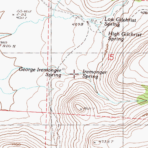 Topographic Map of Iremonger Spring, OR