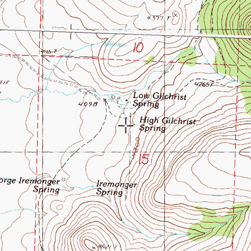 Topographic Map of High Gilchrist Spring, OR