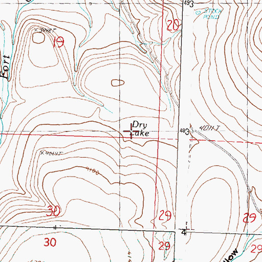 Topographic Map of Dry Lake (historical), OR
