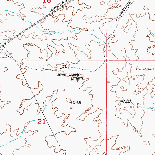 Topographic Map of Silver Queen Mine, AZ