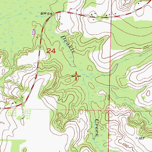 Topographic Map of Baker Creek, AL