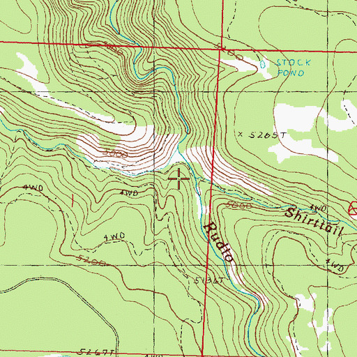 Topographic Map of Shirttail Creek, OR