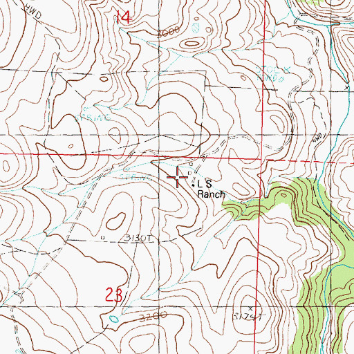 Topographic Map of L S Ranch, OR