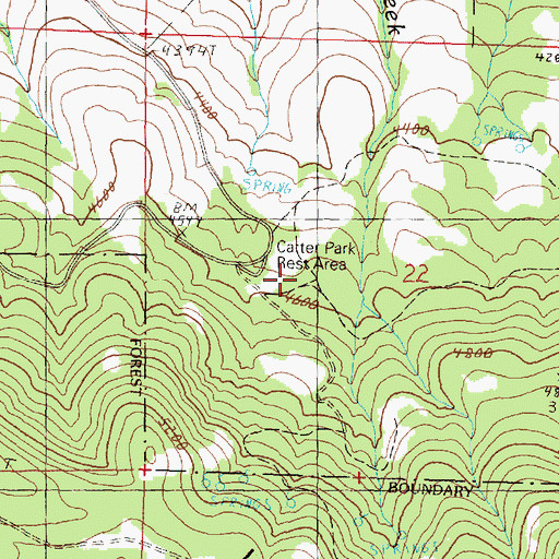 Topographic Map of Carter Park Safety Rest Area, OR