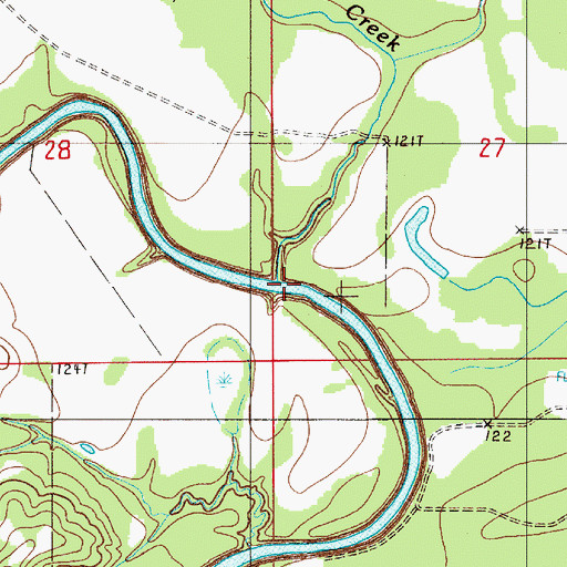 Topographic Map of Baker Creek, AL