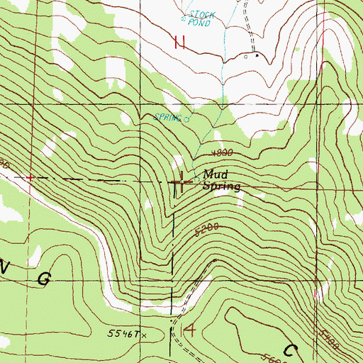 Topographic Map of Mud Spring, OR