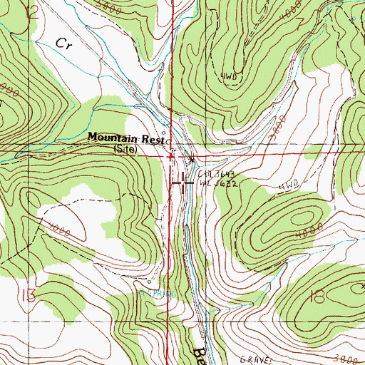 Topographic Map of Ennis Creek, OR