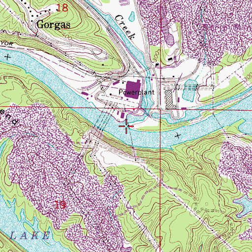 Topographic Map of Baker Creek, AL