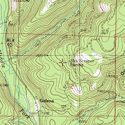 Topographic Map of Sky Scraper Spring, OR