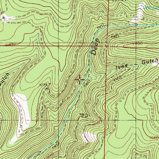 Topographic Map of Ives Gulch, OR