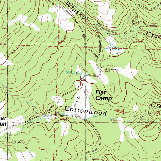 Topographic Map of Flat Camp, OR