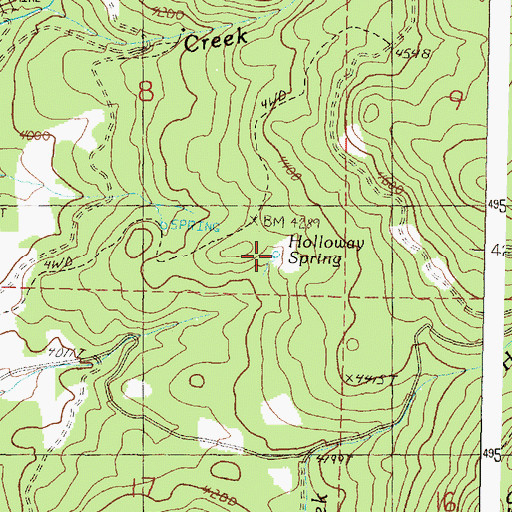 Topographic Map of Holloway Spring, OR