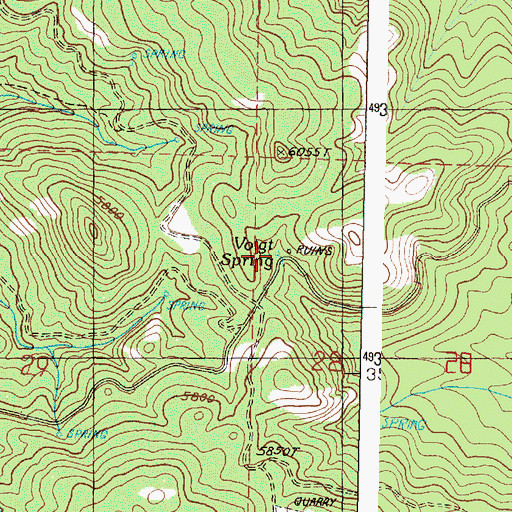 Topographic Map of Voight Spring, OR