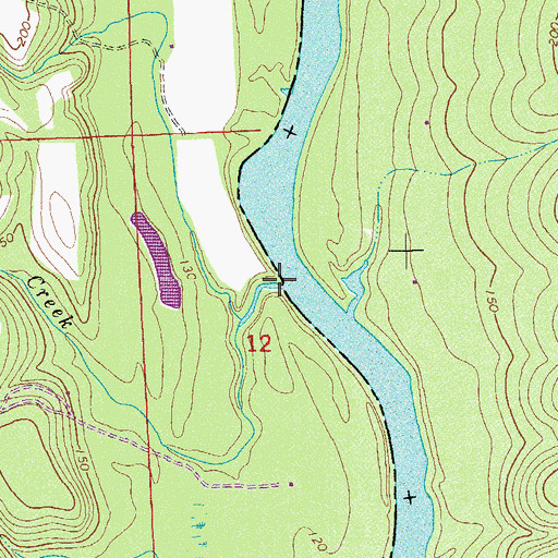 Topographic Map of Baker Creek, AL