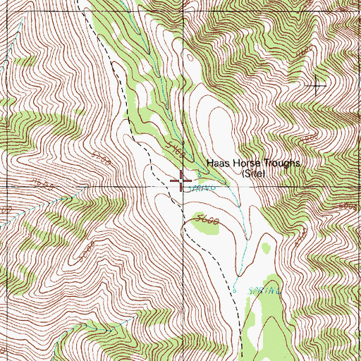 Topographic Map of Haas Horse Troughs (historical), OR