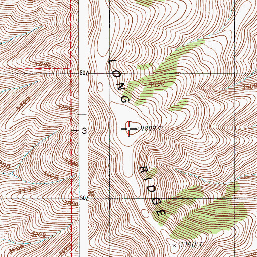 Topographic Map of Long Ridge, OR