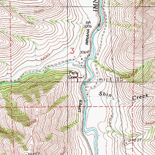 Topographic Map of Park Cemetery, OR