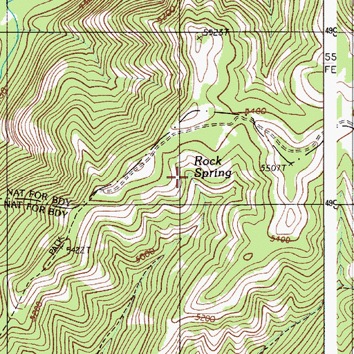 Topographic Map of Rock Spring, OR