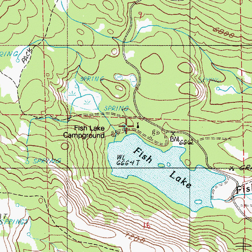 Topographic Map of Fish Lake Recreation Site, OR