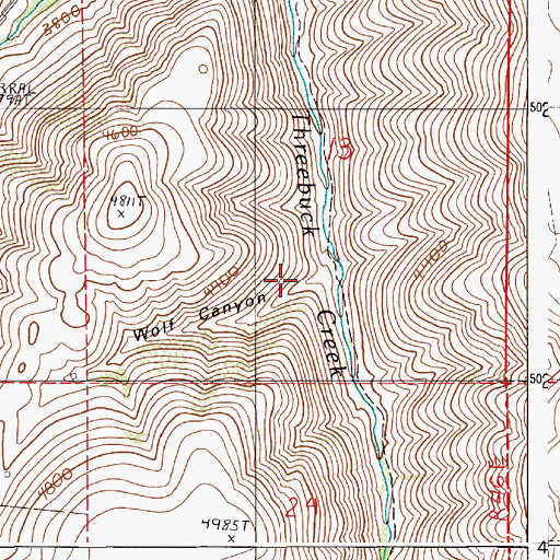 Topographic Map of Wolf Canyon, OR