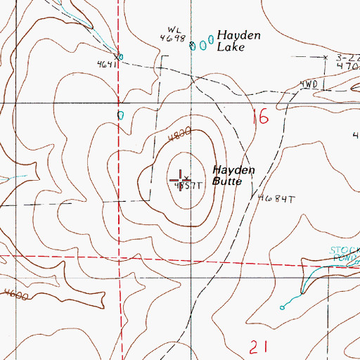 Topographic Map of Hayden Butte, OR
