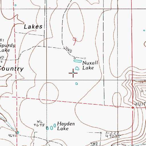 Topographic Map of Nuxall Lake, OR