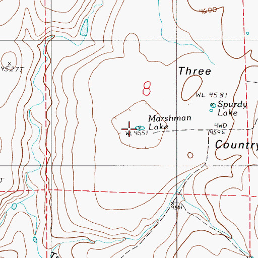 Topographic Map of Marshman Lake, OR