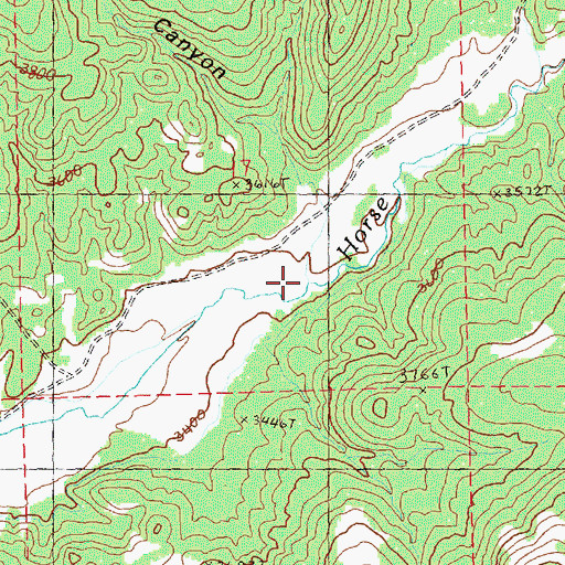 Topographic Map of Hide Canyon, OR