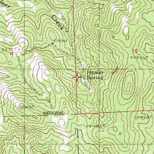 Topographic Map of Hamer Spring, OR