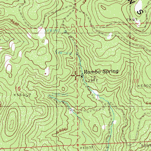Topographic Map of Rambo Spring, OR