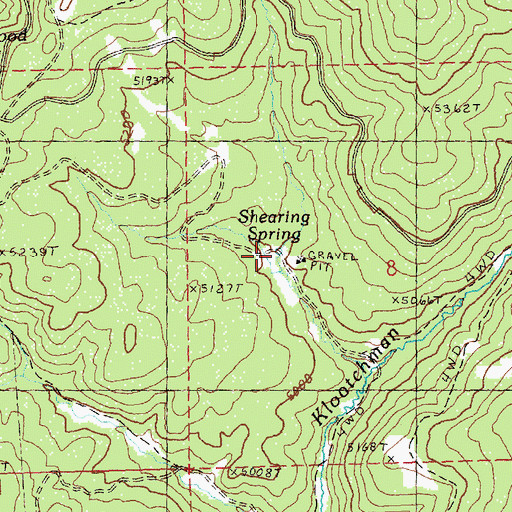 Topographic Map of Shearing Spring, OR