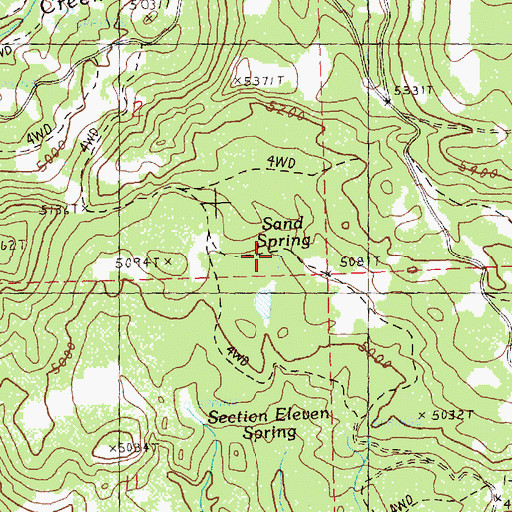 Topographic Map of Sand Spring, OR