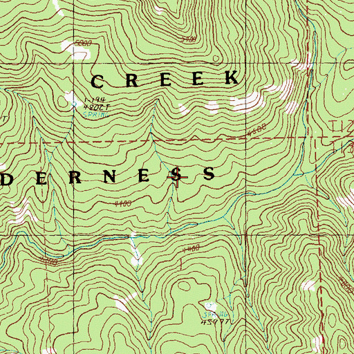 Topographic Map of Mill Creek Wilderness, OR