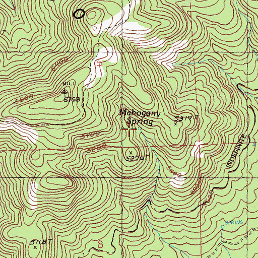 Topographic Map of Mahogany Spring, OR