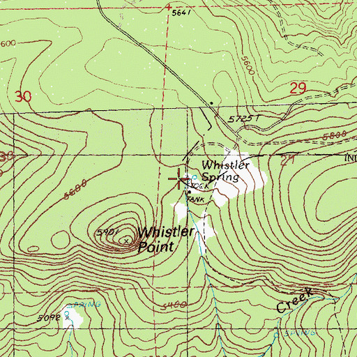 Topographic Map of Whistler Spring, OR