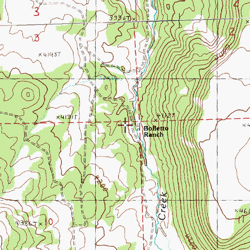 Topographic Map of Beoletto Ranch, OR