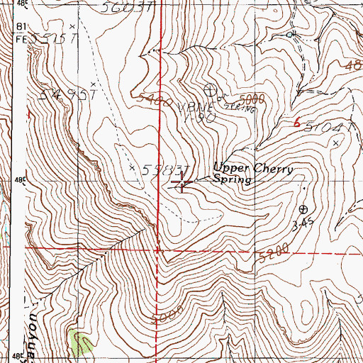 Topographic Map of Upper Cherry Spring, OR