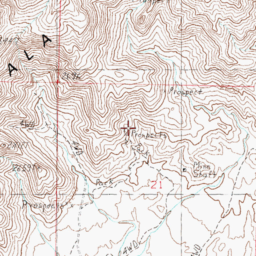 Topographic Map of Silver Queen Mine, AZ