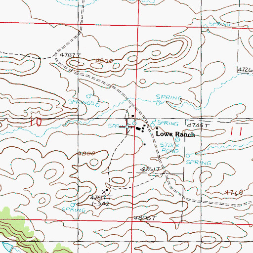 Topographic Map of Lowe Ranch, OR