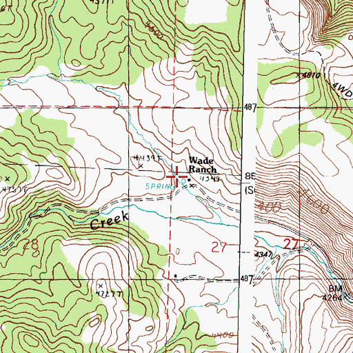 Topographic Map of Wade Ranch, OR
