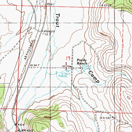 Topographic Map of Purdy Ranch, OR