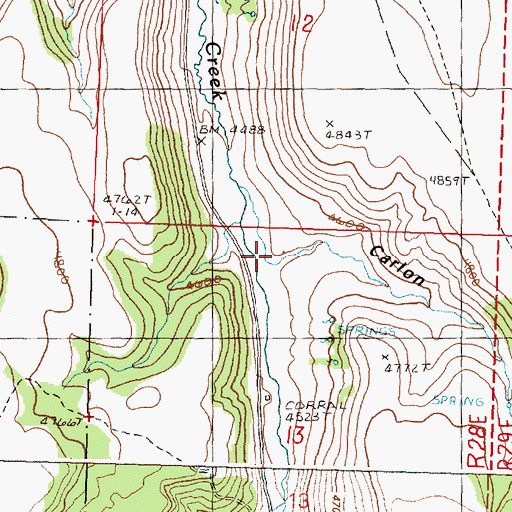 Topographic Map of Carlson Canyon, OR