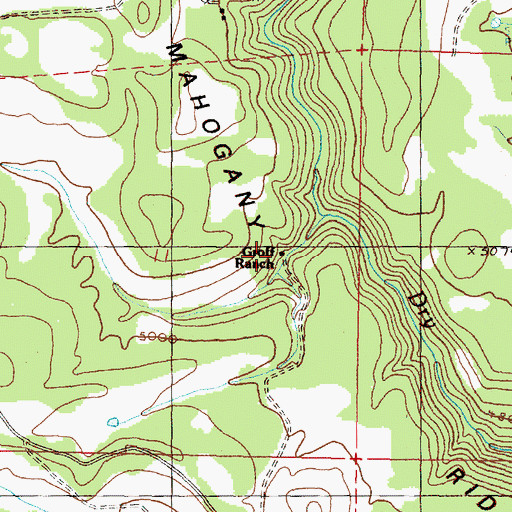 Topographic Map of Groff Ranch, OR