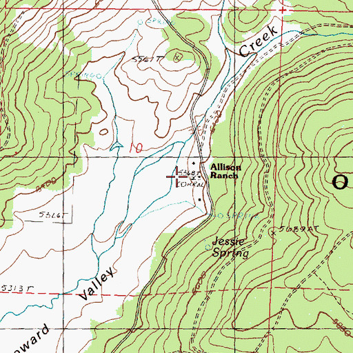 Topographic Map of Allison Ranch, OR