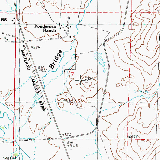 Topographic Map of Hankins Cemetery, OR