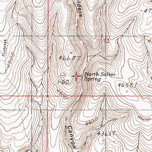 Topographic Map of North Salter Spring, OR
