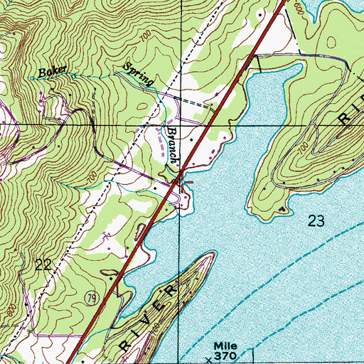 Topographic Map of Baker Spring Branch, AL