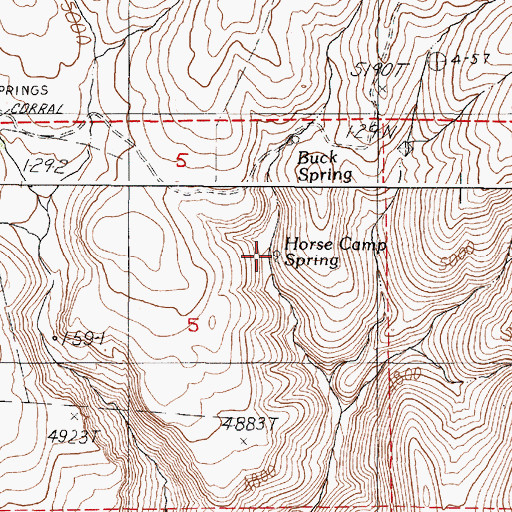 Topographic Map of Horse Camp Spring, OR
