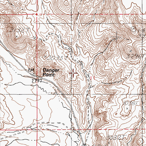 Topographic Map of Danger Point, OR